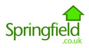 Logo for Springfield Properties. Green text on white background. Text reads: Springfield.co.uk.