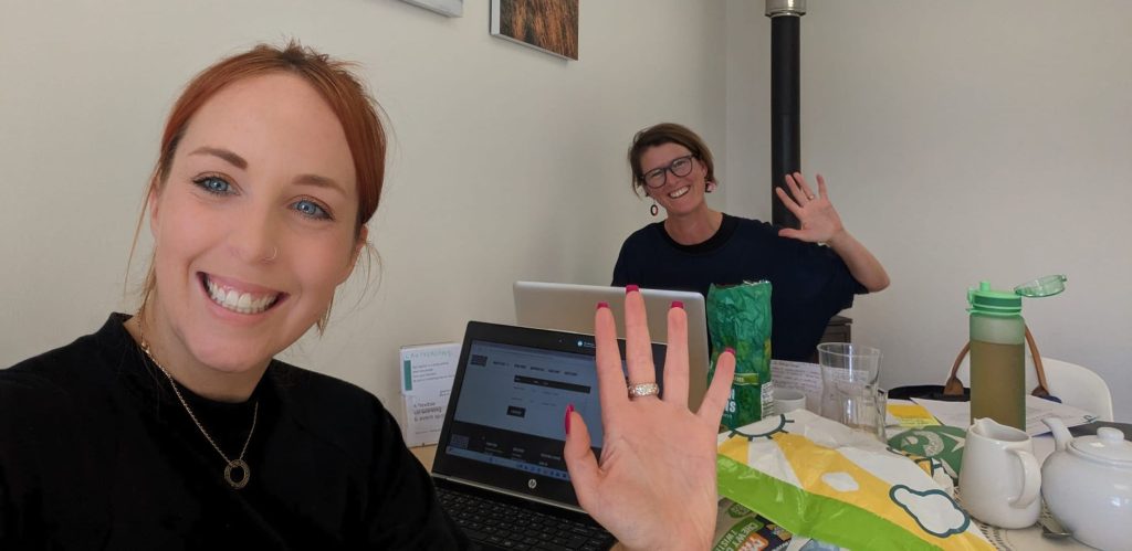 Cuppa & Chat with MADE (wide) Stacey and Caroline co-working at Greenbrae Steading – these friendly faces are looking forward to multiple ‘cuppa and chat’ meetings with local creatives.