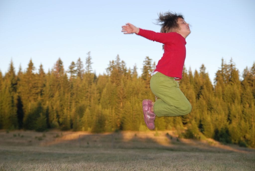 Jumping in to air